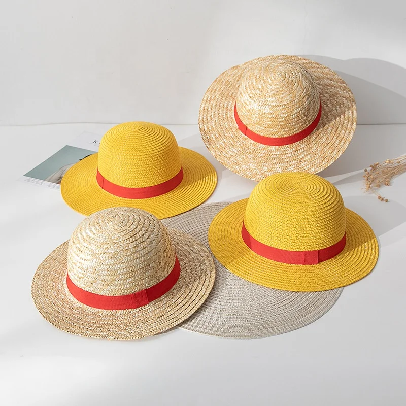 

Anime One Piece Luffy Straw Hat Cosplay Straw Parent-child Sunscreen Performance Hat