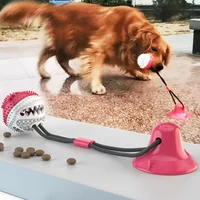 

Dog Interactive Sucker Bite Food Leaking Ball Toys Doggy Suction Cup Rope Tug Pet Toy