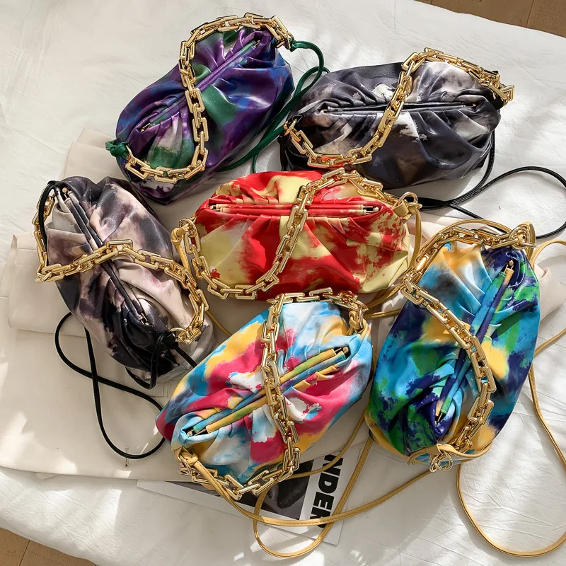 

Summer Camouflage Print Ladies Bag Handbag 2021 New Trendy One-shoulder Underarm Bag Thick Chain Woven Messenger Hanbdbag