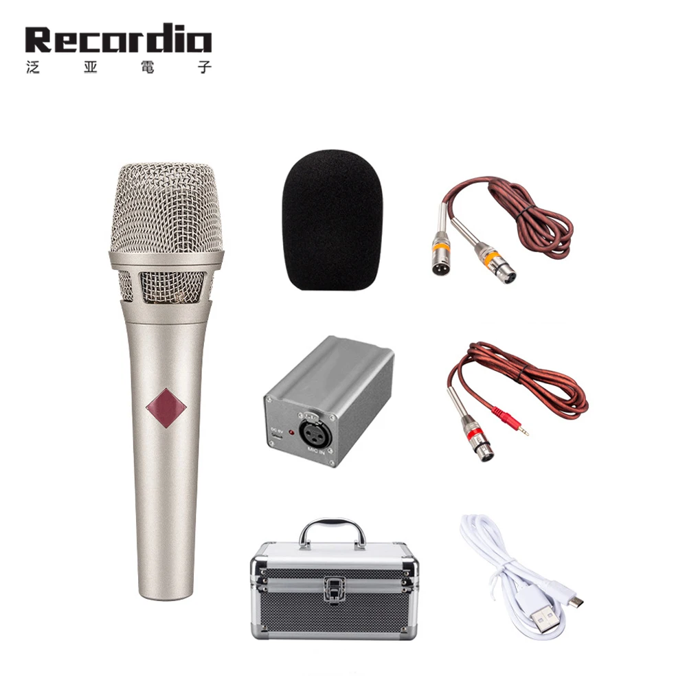 

GAM-M105 Wired condenser microphone 48V charging power set for home ktv network live k song recording microphone