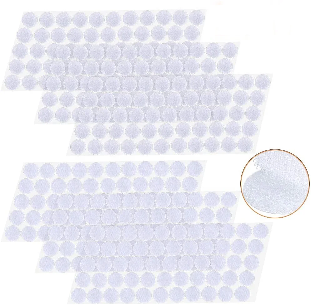 

Self Adhesive Dots  White Sticky Coins Hook and Loop Self Adhesive Dots Tapes Hook and Loop Dots in Stock