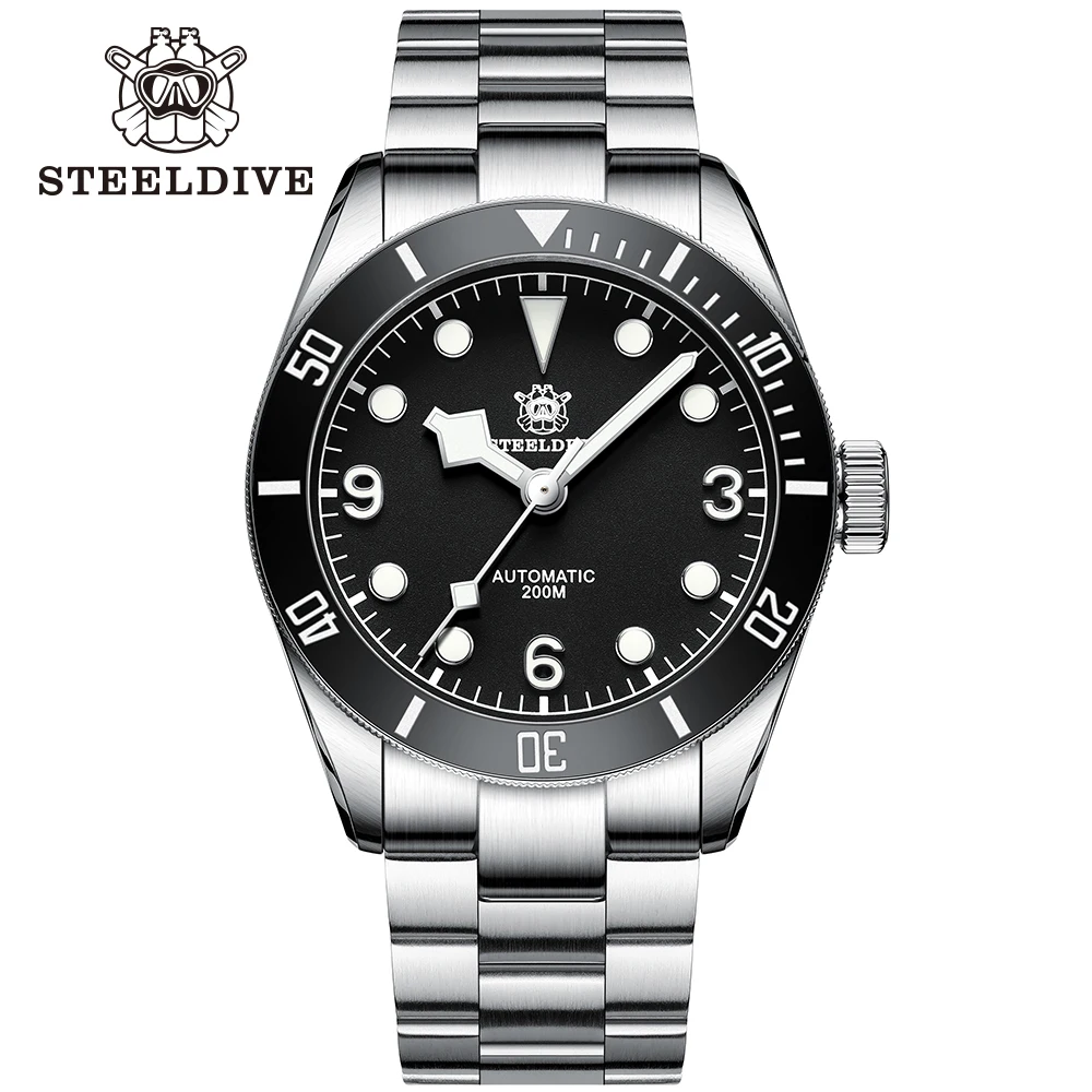 

New Arrival 2020! SD1958 Steeldive Watch Black Green Blue Color NH35 Automatic Watch 200m Water Resistant Dive Watch