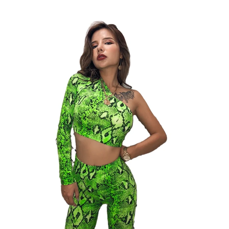 

BL21YS10004 snakeskin pattern yoga set clothes two piece womens yoga pants stylish Set Gym fitness yoga pants, Customized colors