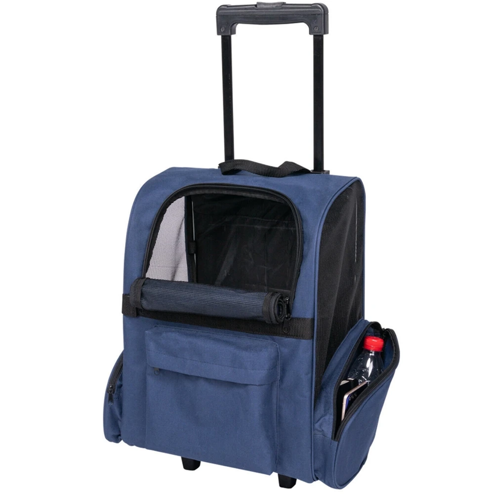 

Airline Approved Pet Carrier Rolling Backpack Travel Trolley With Wheels, Stroller For Dogs And Cats