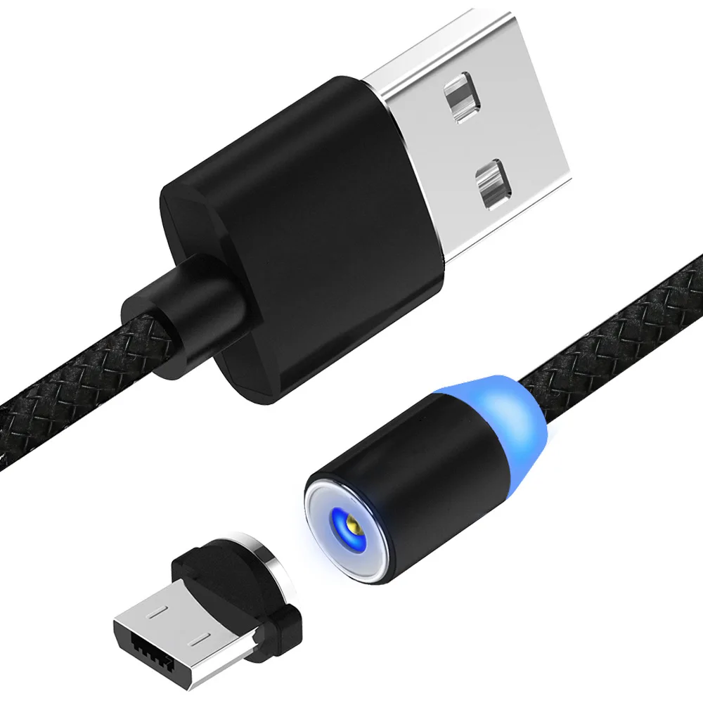 

Nylon Braided Magnetic Type C Fast Charging Usb Cable, Mobile Phone Micro Usb Charger Data Cable, Black/red/gold option