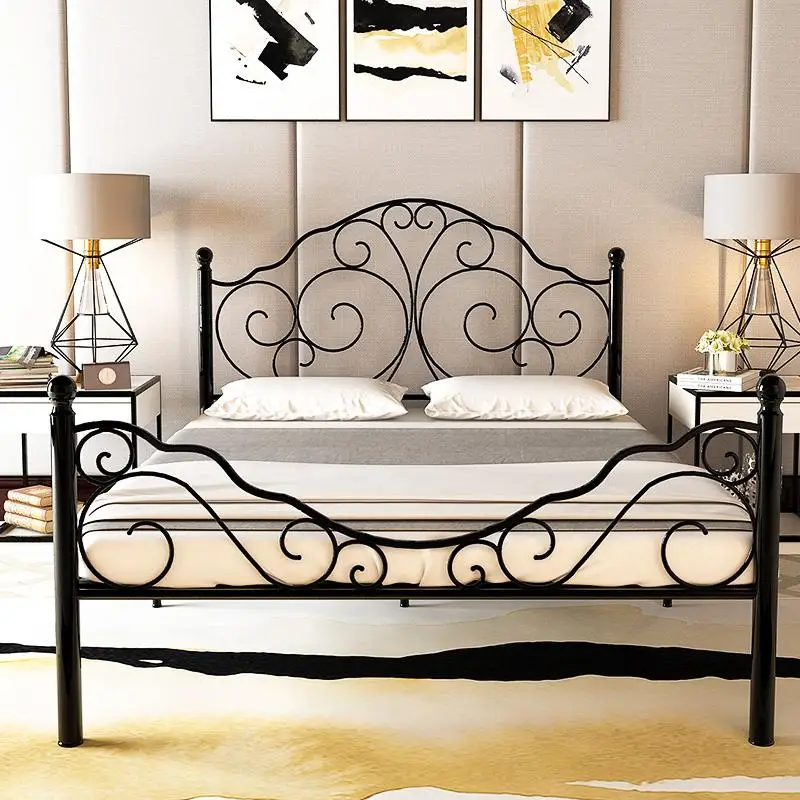 European minimalist fashion wrought iron metal bed frame
