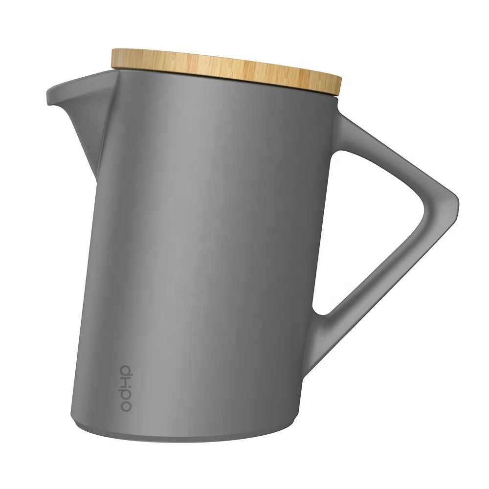 

DHPO Ceramic Teapot Set with Wooden Lid, Custom Colors, Black, white, gray, red, blue, green, yellow