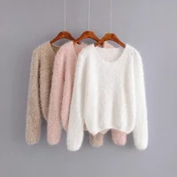 

B61915A New Wool Pure Cashmere Sweater Women Pullovers Long Sleeve Pull Femme Half Turtleneck Soft Tops Woman Sweaters