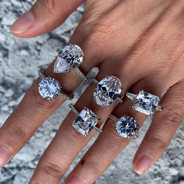 

ADELANTE Wholesale Fashion Emerald Tail Ring Heart-Shaped Jewelry Retro Zircon Ring Female Inss925 Sterling Silver Ring