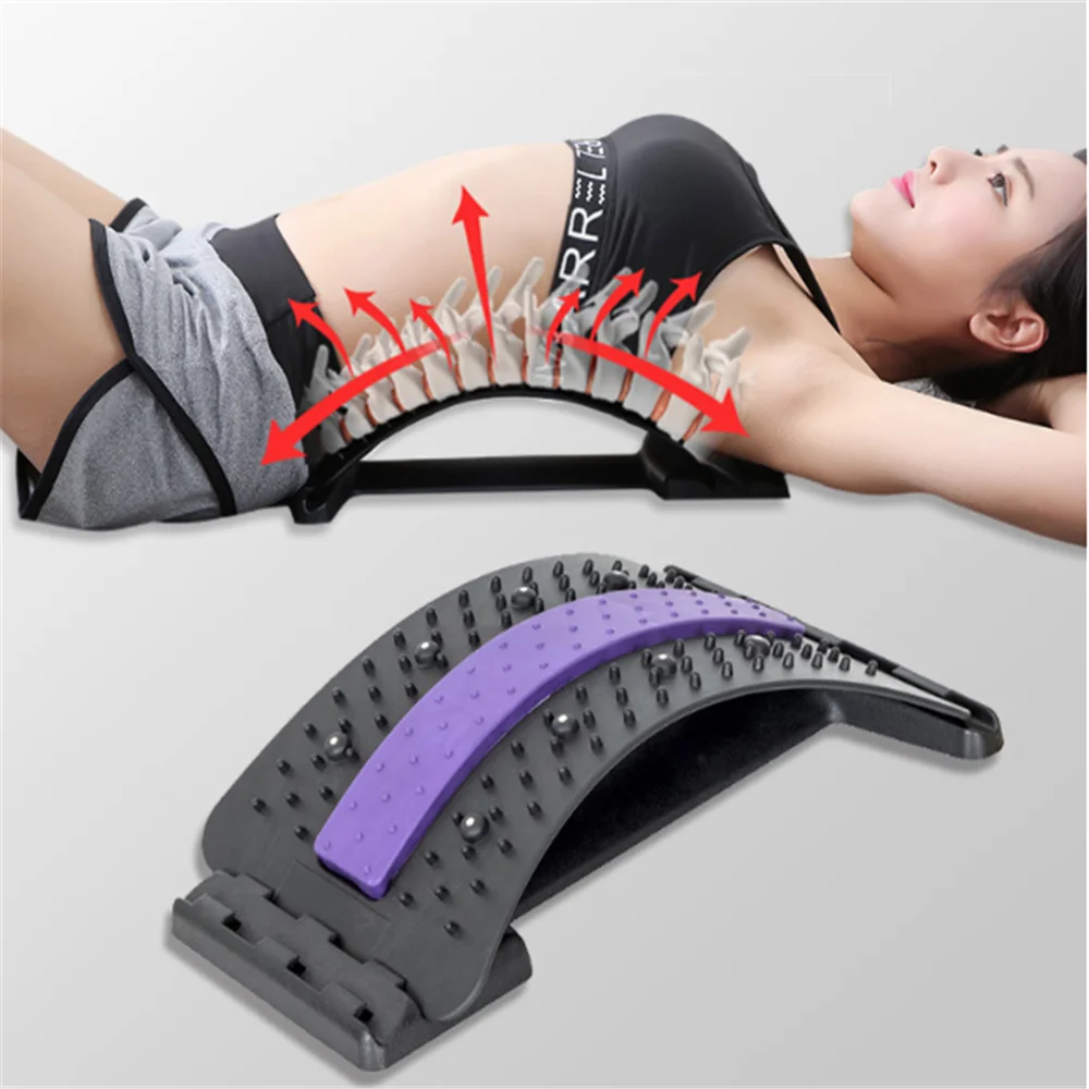 

Back Massager Stretcher Equipment Magic Support Stretch Fitness Relaxation Spine Pain Lumbar Relief Back Stretcher, Optional