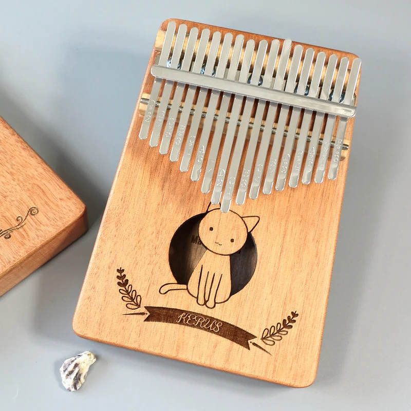 

wholesale 17 Keys solid mahogany wood kalimba, Thumb Piano, Mbira Musical Instrument Kalimba with accessories