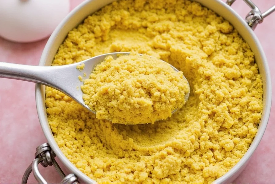 mixing mustard powder with vinegar in a bowl