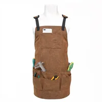 

Multi-function Heavy Duty BBQ Cooking Apron Canvas Men Women Adjustable Work Apron with Hardware Tools Collecting Pockets