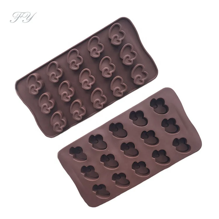 

Spot wholesale 15 even heart-shaped silicone chocolate mold homemade ice tray mold DIY food grade silicone plaster mold