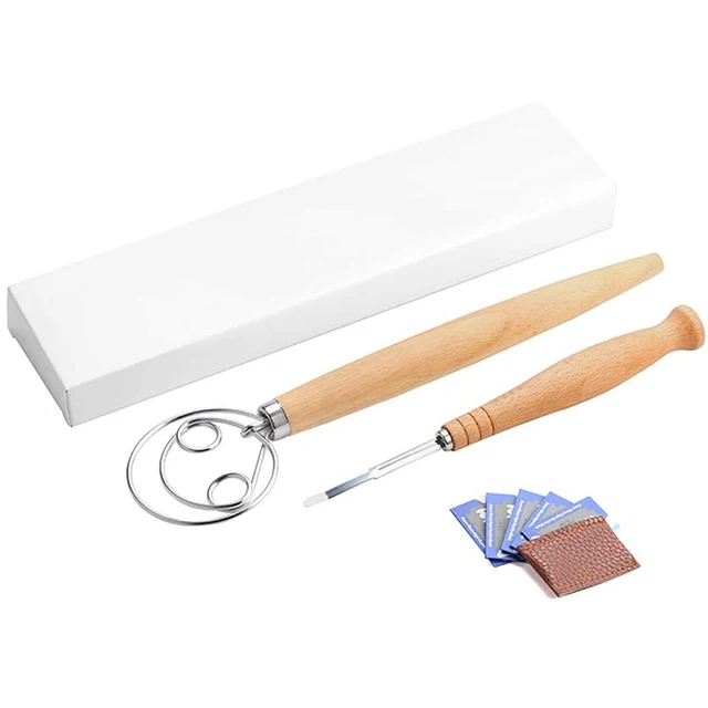 

Bread Lame and Danish Dough Whisk Set, Bread Scoring Knife & Bread Dough Egg Whisk With 5pcs Razor Blades