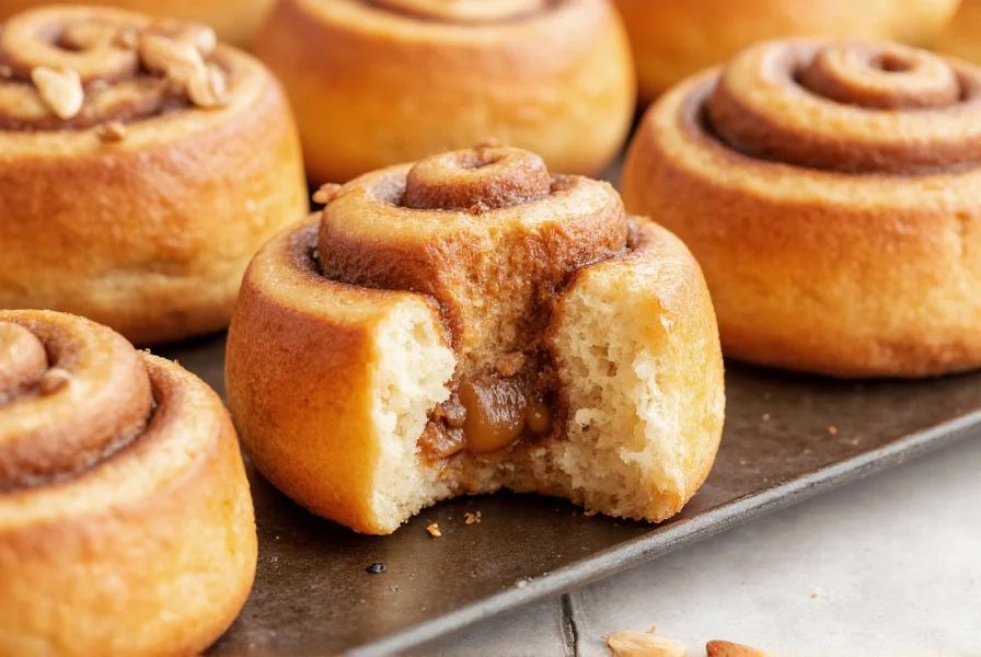 Finished almond flour cinnamon rolls with gooey center and perfect golden brown exterior