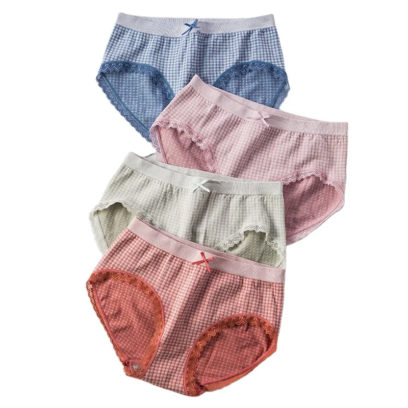 

High-Rise Women Cotton Underwear Panties Slimming Lingerie Soft Seamless Fashion Bow Breathable Female Control Panties Wholesale