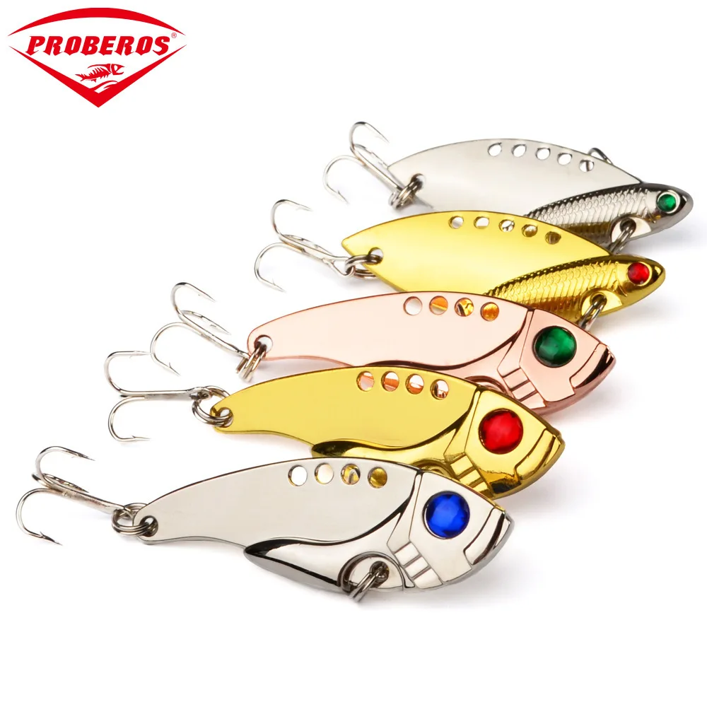 

Artificial Metal Bait VIB Spinnerbait Fishing Lures 3D Eyes 60mm/11g Treble Hook Crankbait Bass Spoon Wire Baits Tackle