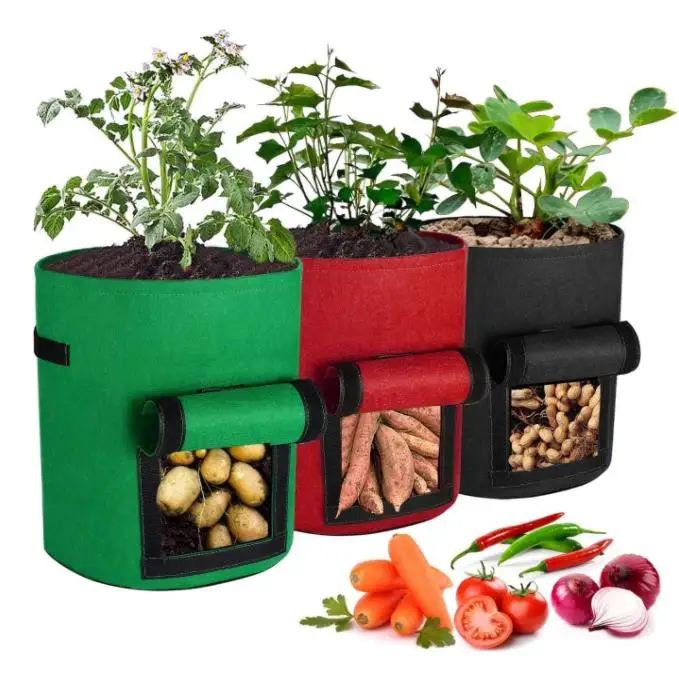 

Brand new grow bags planting the hemp felt pots free sample tomato potato plant pot bag woven cotton rope, Black ,green,beige