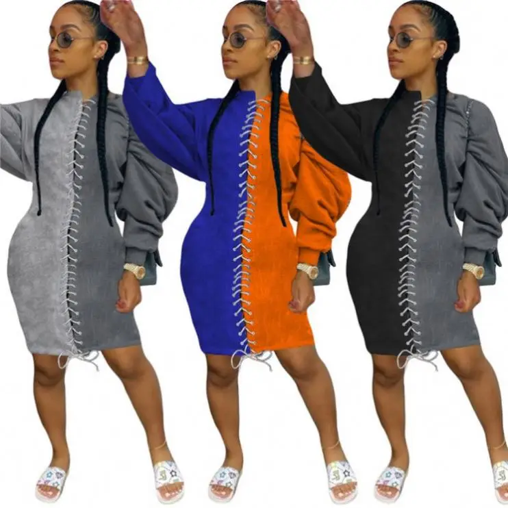 

New Trendy Fall 2020 Women Clothes Sweatshirt Dress Plus Size Night Club Dresses