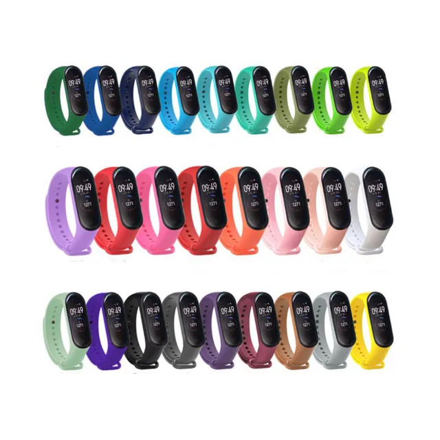 

Watch Bands Strap Mi band 3 4 5 Colorful Sport Band Waterproof for Xiaomi Silicone Strap Bracelet Wristband Straps, All 16 colors