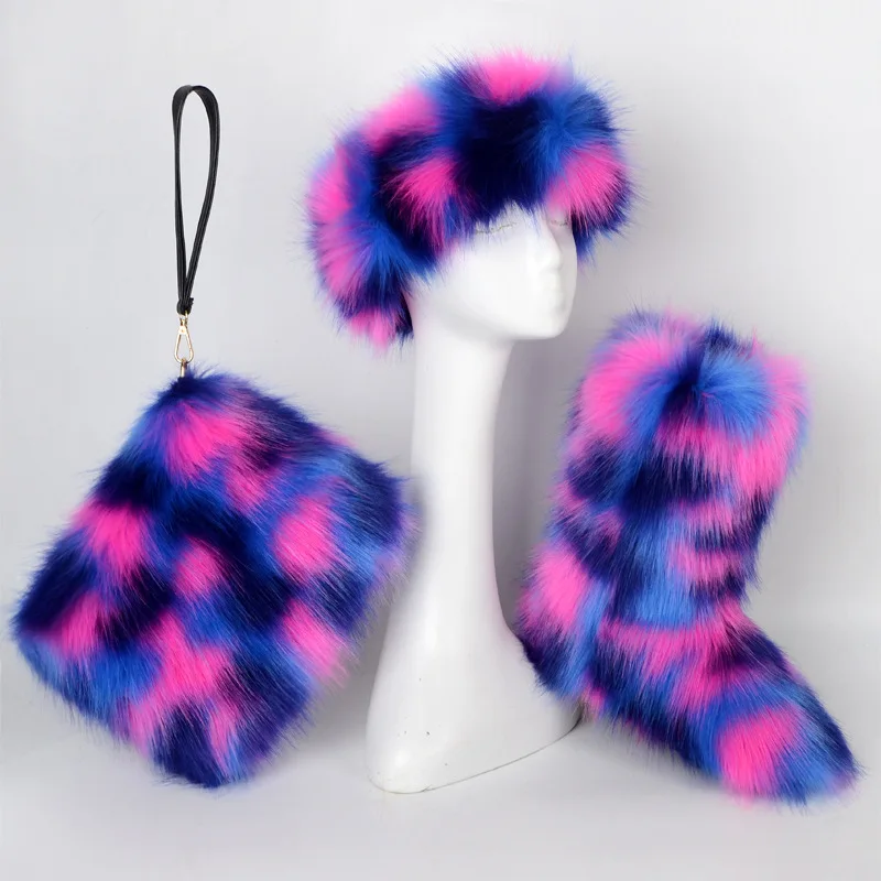

faux fur boots and matching headbands, 24 colors