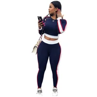 

Slim Fit Stylish Crop Top Sweatsuit Women Two Piece Jumpsuits Outfit