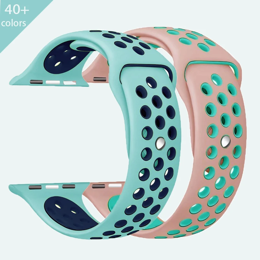 

New color Silicone Sport Strap For Apple Watch solo band Series 6 5 42mm 38mm Rubber Strap Bracelet watch band, Optional