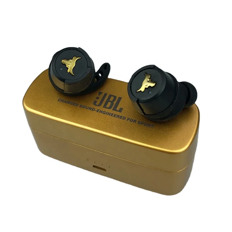 

2021 New TWS Wireless BT 5.0 Fone de ouvido UA Flash Earhook True Wireless Headphone TWS IPX7 Sports Earbuds for JBL, Black/gold