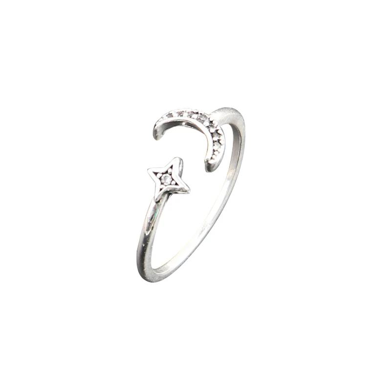 

Stars And Moon Simple Creative Personality Ring, Picture shows