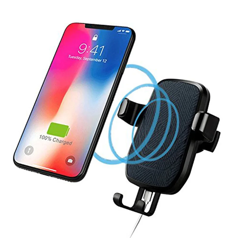 

10W Fast Infrared Automatic Gravity Wireless Car Charger, Black