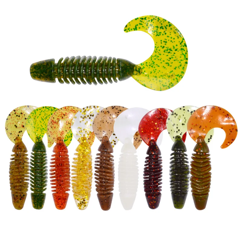 

Custom soft bait 6cm 3g Fishing lures Artificial Silicone baits bass lure soft worm, 9 colors