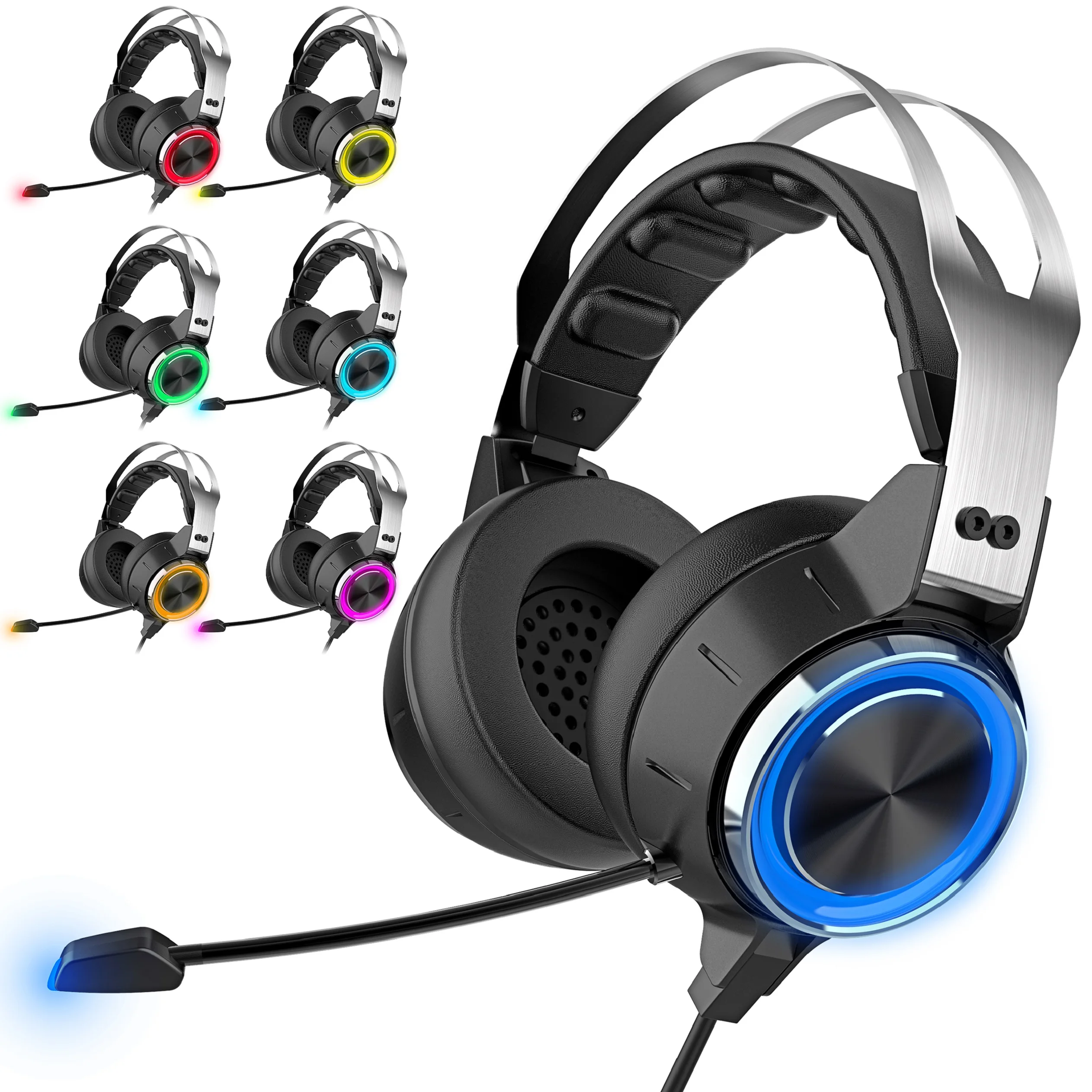 

Gaming headphones Audifonos Headset Game With Mic LED Light PC Game headset