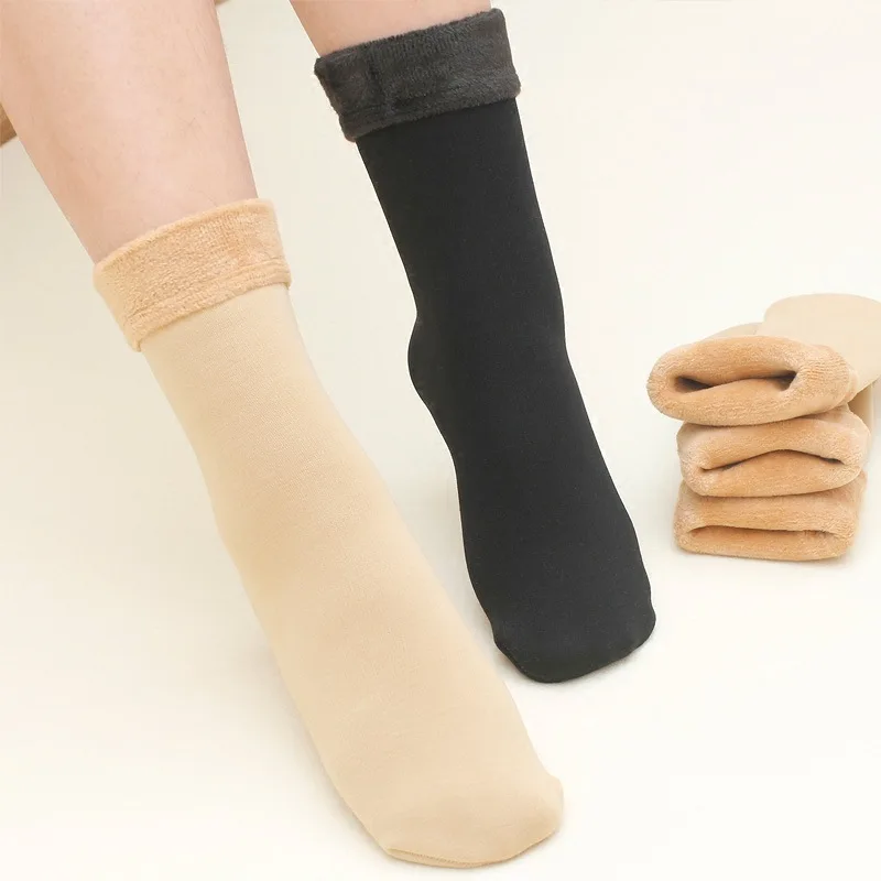 

Manufacturers direct thermal snow socks thickened with fleece middle tube versatile floor socks and moon socks