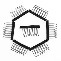 

7 Teeth 30mm Black Color Wig Comb Clips Metal Hair Combs For Making Wigs clips wig cap clips