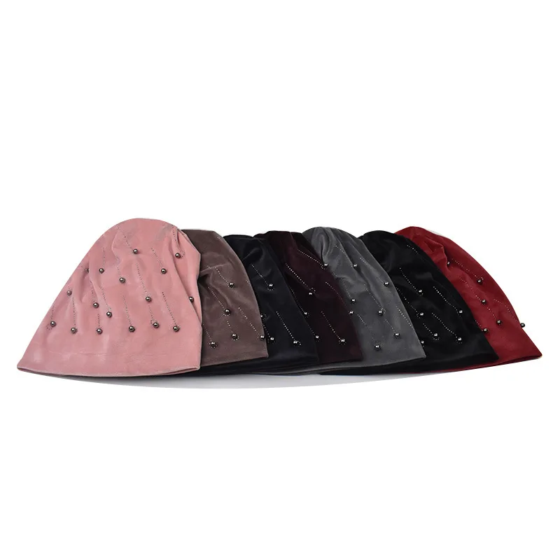 

Free shipping wholesale european american sapphire hot drilling windproof monochrome cotton warm knitting hat