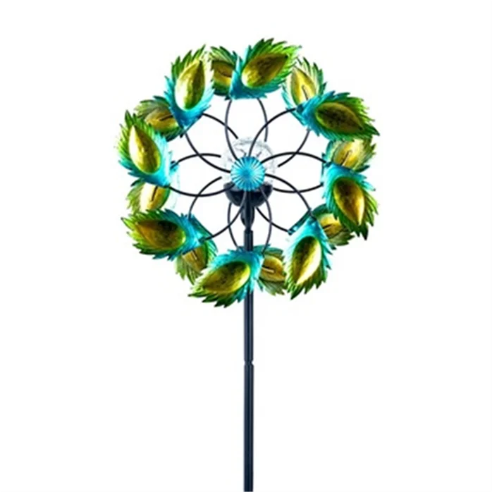 

Hourpark Unique outdoor decoration Peacock features wind spinners with multicolored solar light