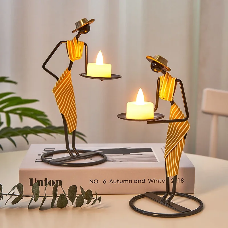 

Nordic Modern Decorative Candle Holders Home Decoration Accessories Rustic Wedding Table Centerpiece Living Room Human Figurines