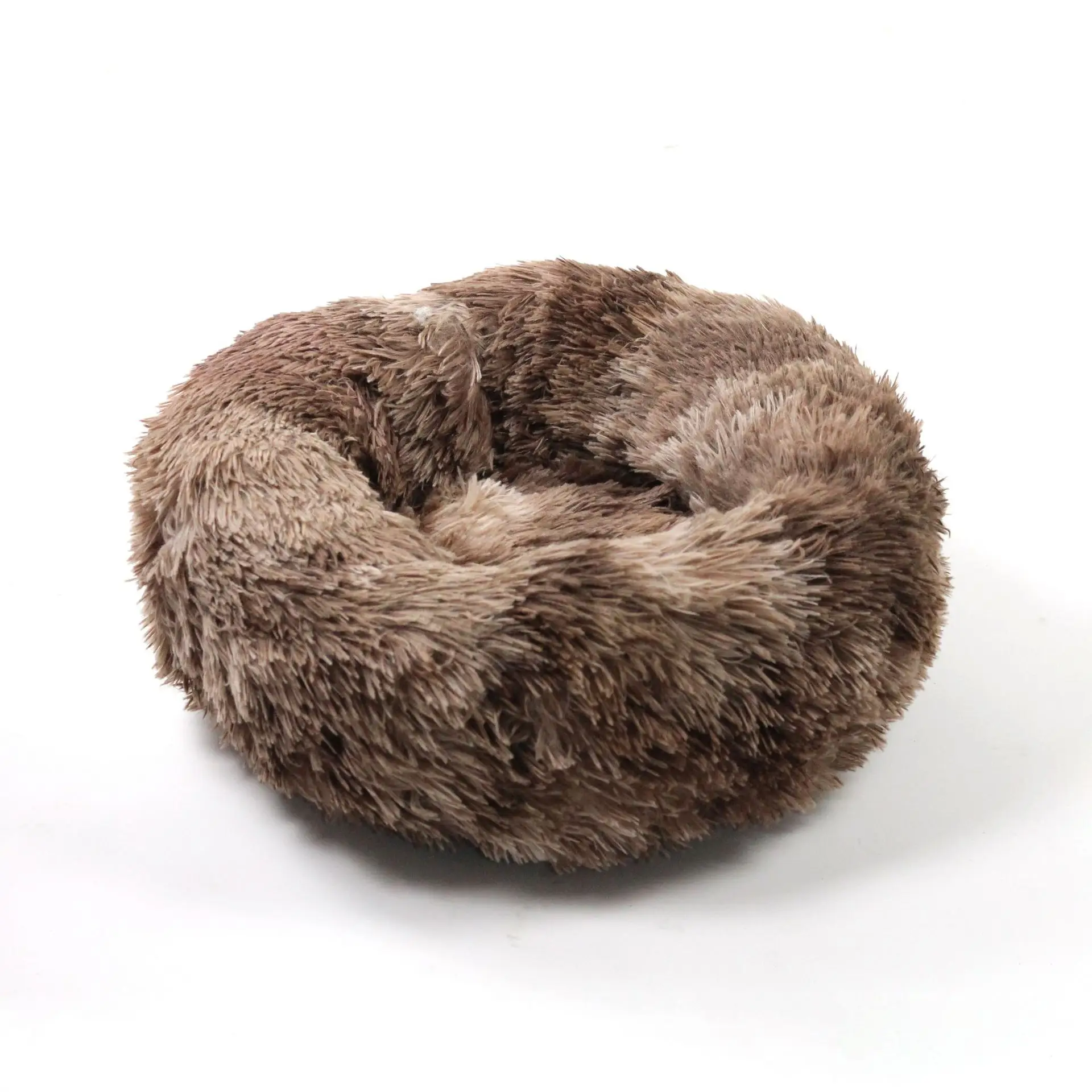 

Pet Bed House Warm Round Dog Mat Indoor Sleeping Plush Bed For Pet, Tie-dye coffe