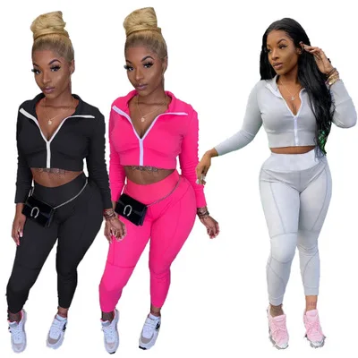 

2021 New Spring And Autumn Women Clothing Two Piece Set Long Sleeve Jogging