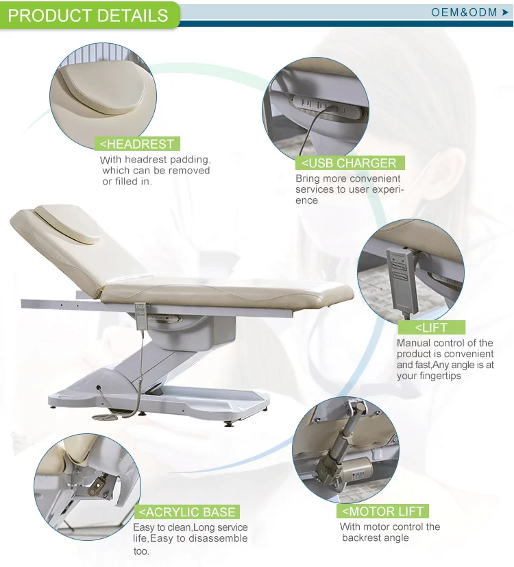 Qunpeng Hot Sale Beauty Equipment Cosmetic Electric Facial Bed With 1