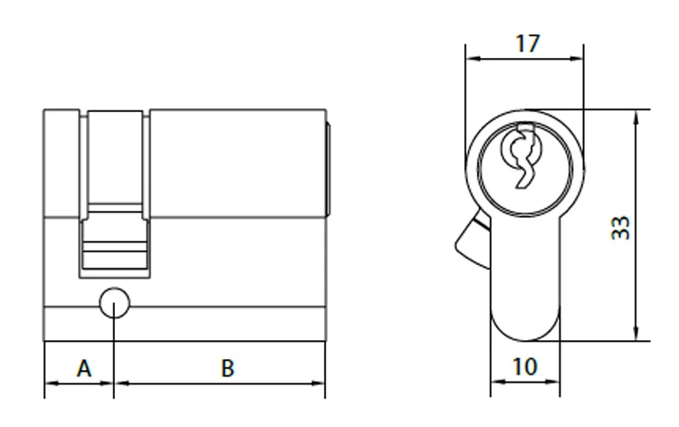 2 level master key system euro lock cylinder with singe profile