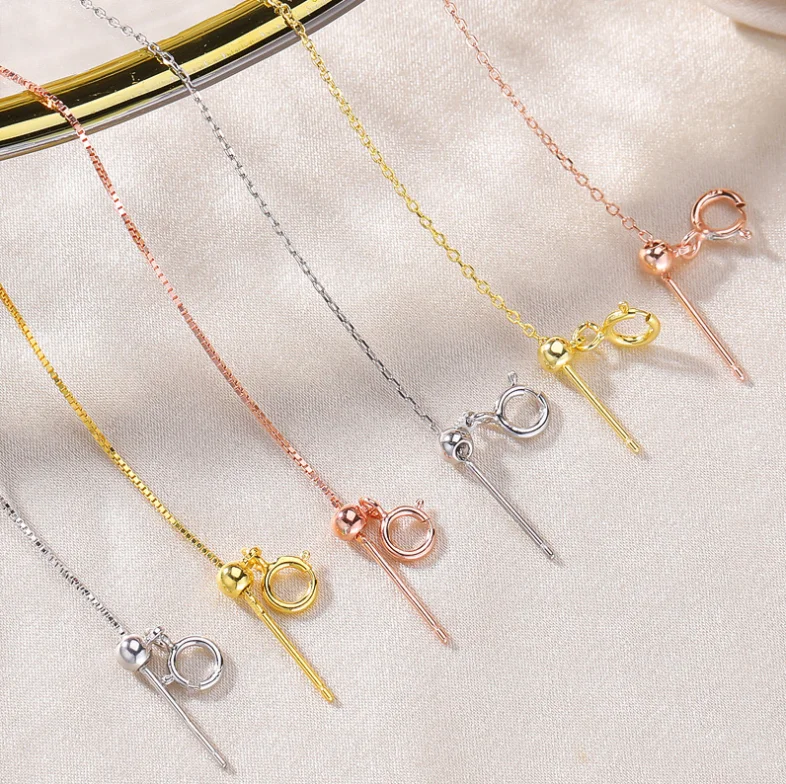 

Factory Price 925 Sterling Silver Adjustable Box Chain Oval Chain Cross Chain Necklace