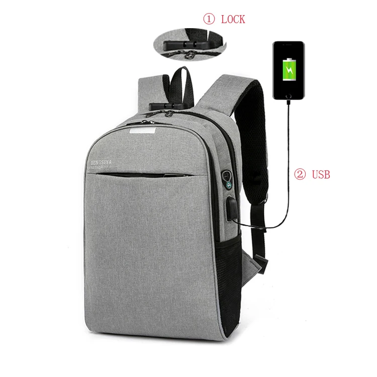 

Business specification 15.6 Laptop Anti-thief Travel USB book bag backpack with security coded lock school bag