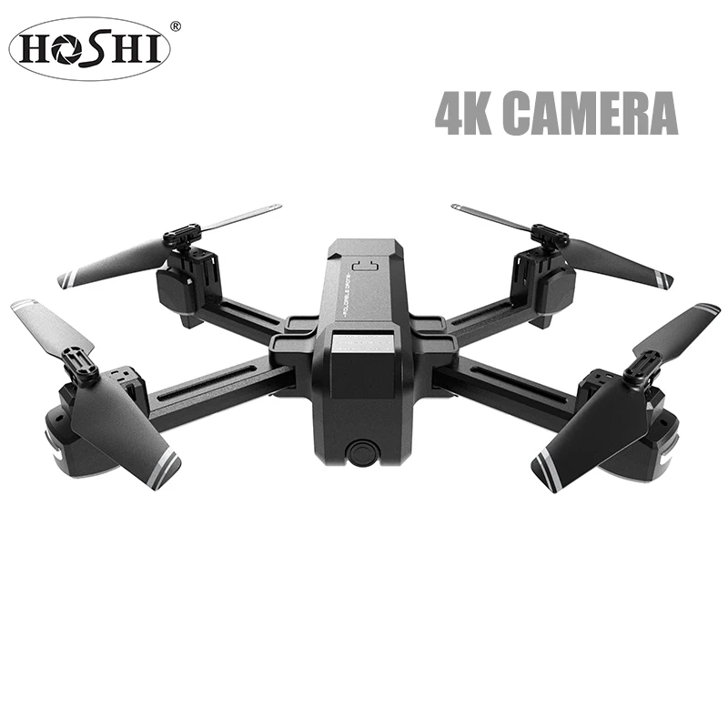 

HOSHI HSCOPTER HS107 Foldable Selfie Drone WiFi FPV 4K Camera / 720P Optical Flow dual camera Altitude-Hold Christmas gift, Black
