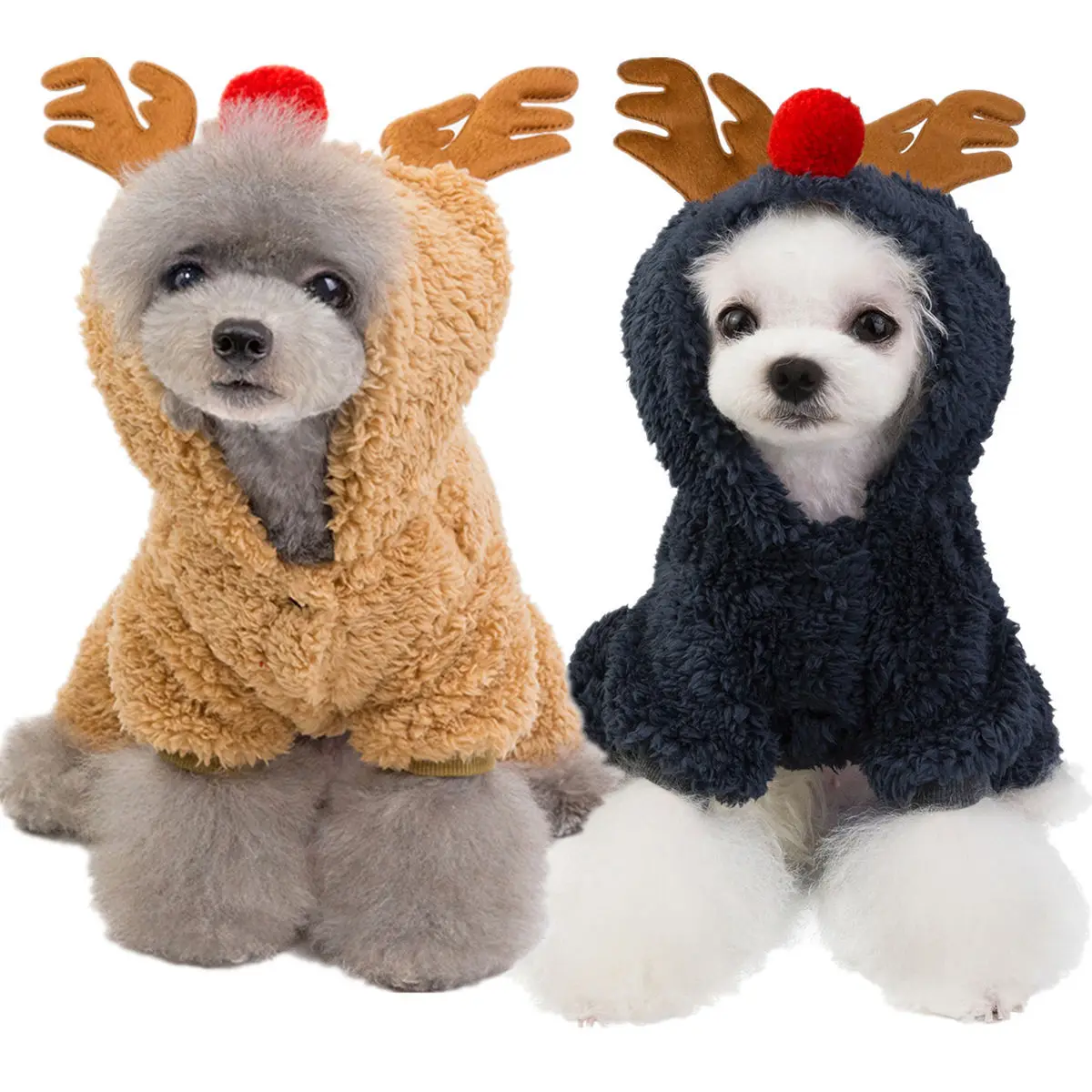 

dog clothes autumn and winter new dog four-legged flannel thick version of Christmas deer flannel manufacturers wholesale, Picture showed