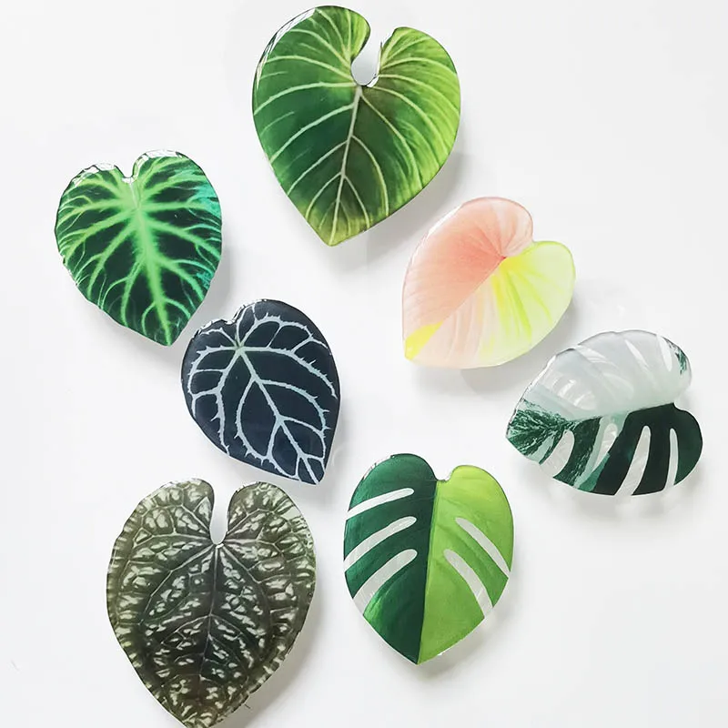 

Popular Acrylic Plant Leaf Design Phone Socket Foldable Mobile Phone Holder Customized Phone Grip Stand
