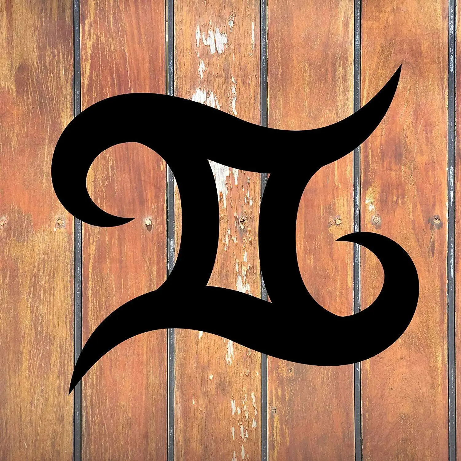 

Gemini Horoscope Symbol - Home Decor Decorative Accent Metal Art Wall SignTY2679, Black