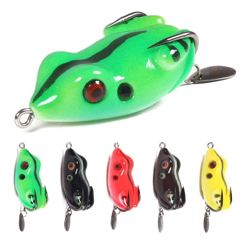 

Hot Sale Thunder frog with sequins 5.5cm 11g Barb hook Silica gel bait frog fishing lure frog lure it.Road bait, 6 colors