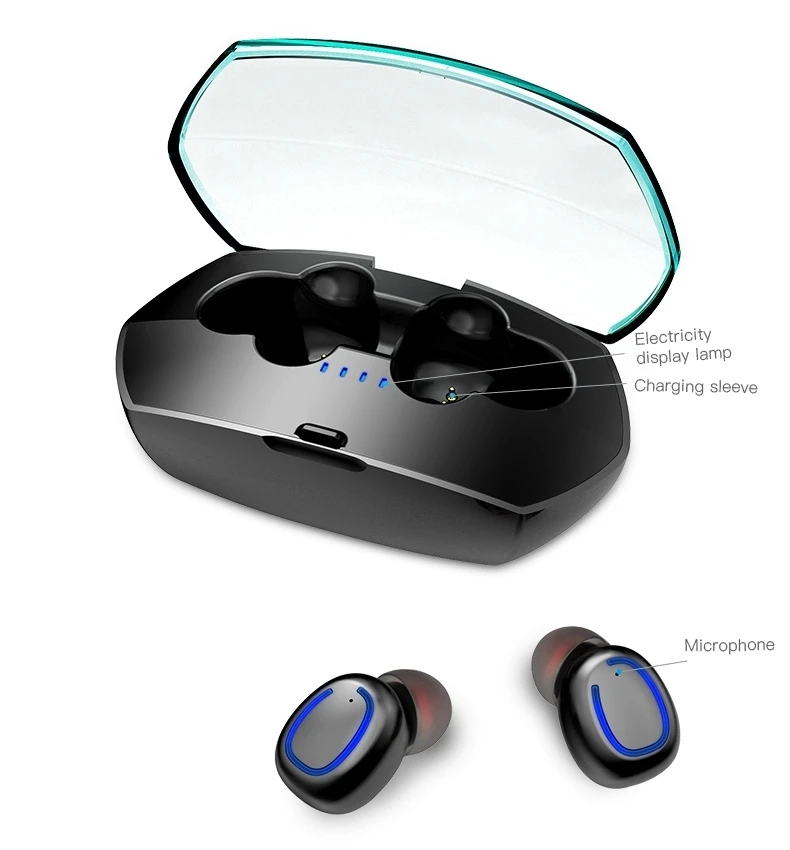Popular Cellphone Waterproof Bass Stereo Earphone with charging box sports tws mi earphones earbuds wireless bluetooth earphone - ANKUX.COM